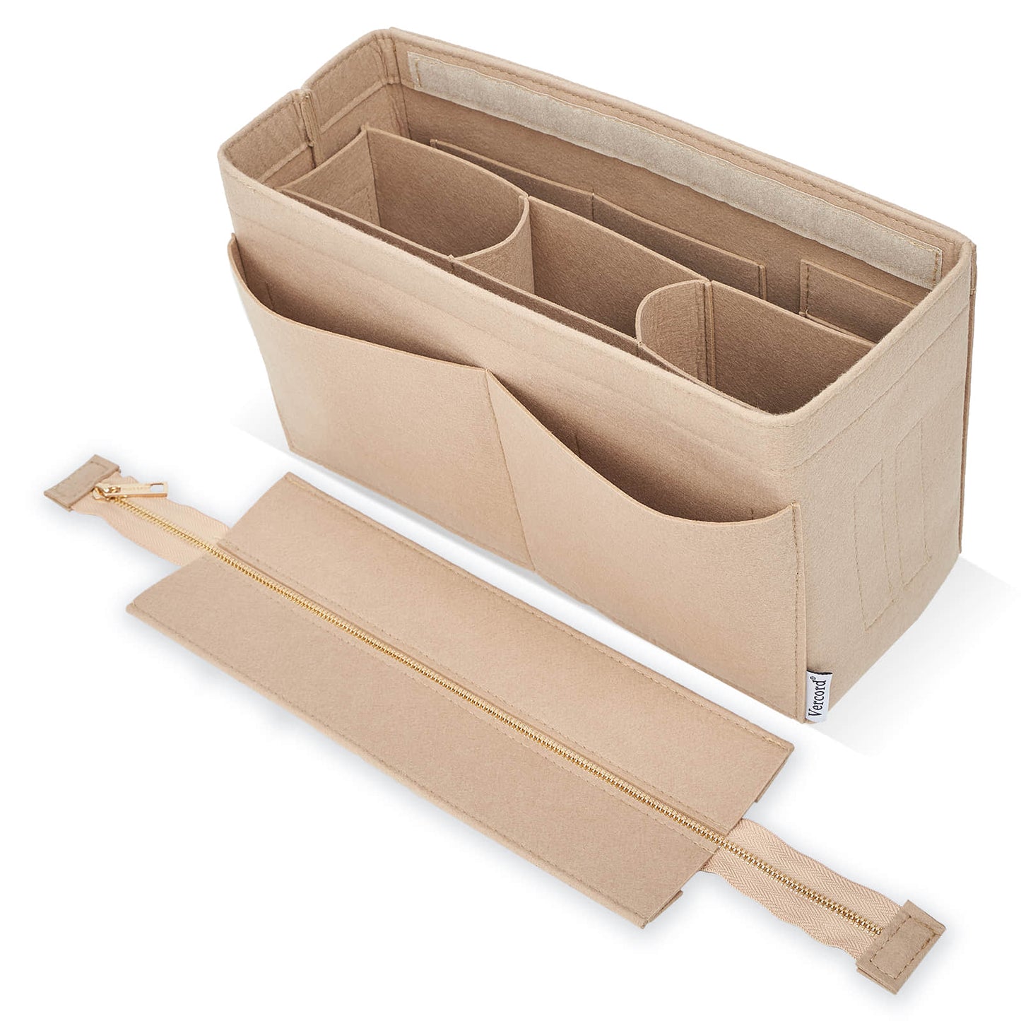 A-Felt Purse Organizer Insert Onthego MM Handbag Tote Bag Organizer Bag in Bag with Removable Zipper