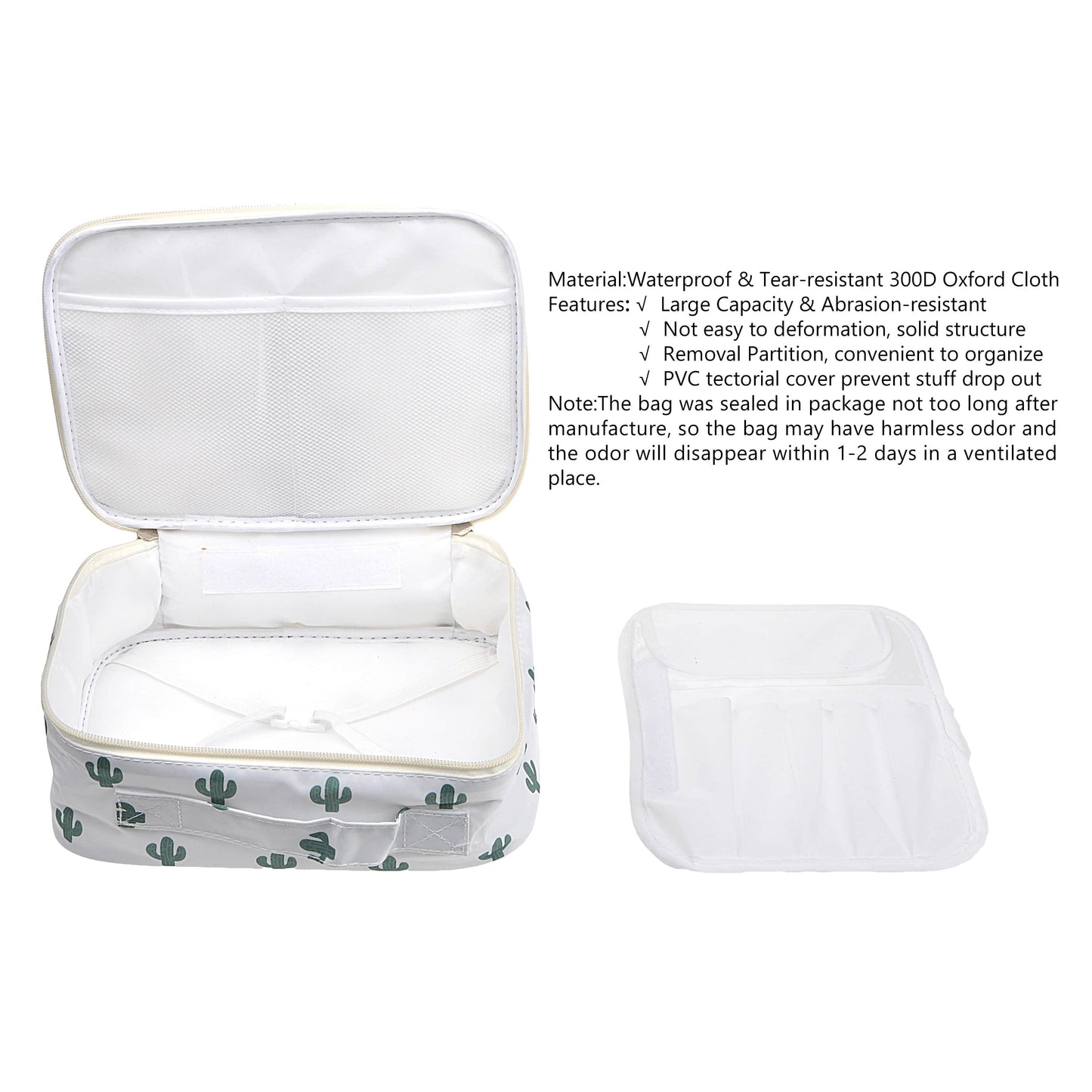 Travel Makeup Cosmetic Case,Portable Brushes Case Toiletry Bag Travel Kit Organizer Cosmetic Bag Cactus A