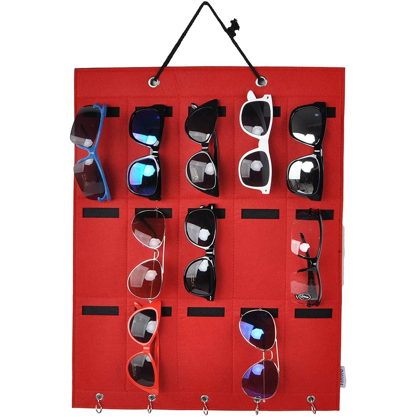 Felt Hanging Eyeglasses Sunglasses Eyewear Holder Display Organizer Wall Door 15 Slots