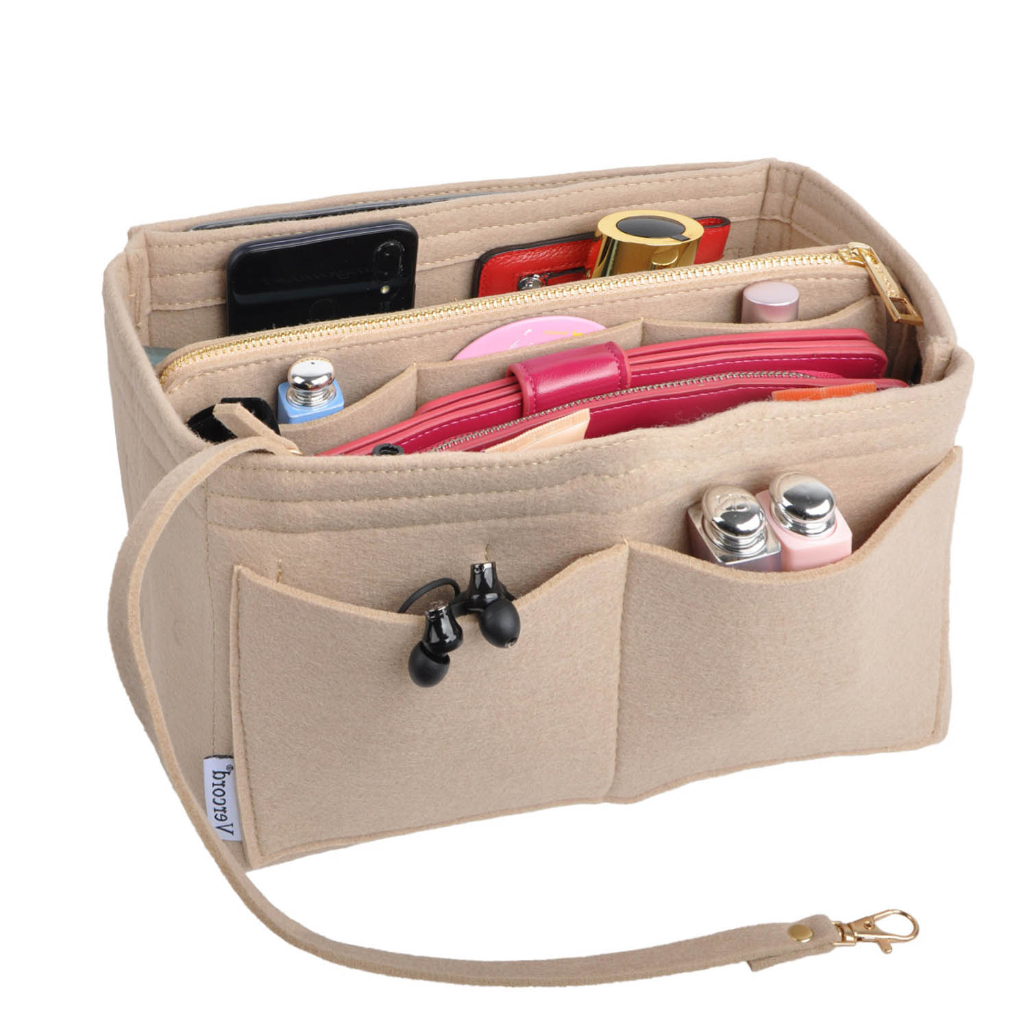 WADORN Felt Zipper Handbag Organizer Insert, Felt Tote Bag Insert Rectangle Purse  Organizer Bag In Bag Multiple Compartments Bag Insert Interior Shaper for LV  ONTHEGO GM, Beige, 14.6x6.5x9.4 Inch - Yahoo Shopping