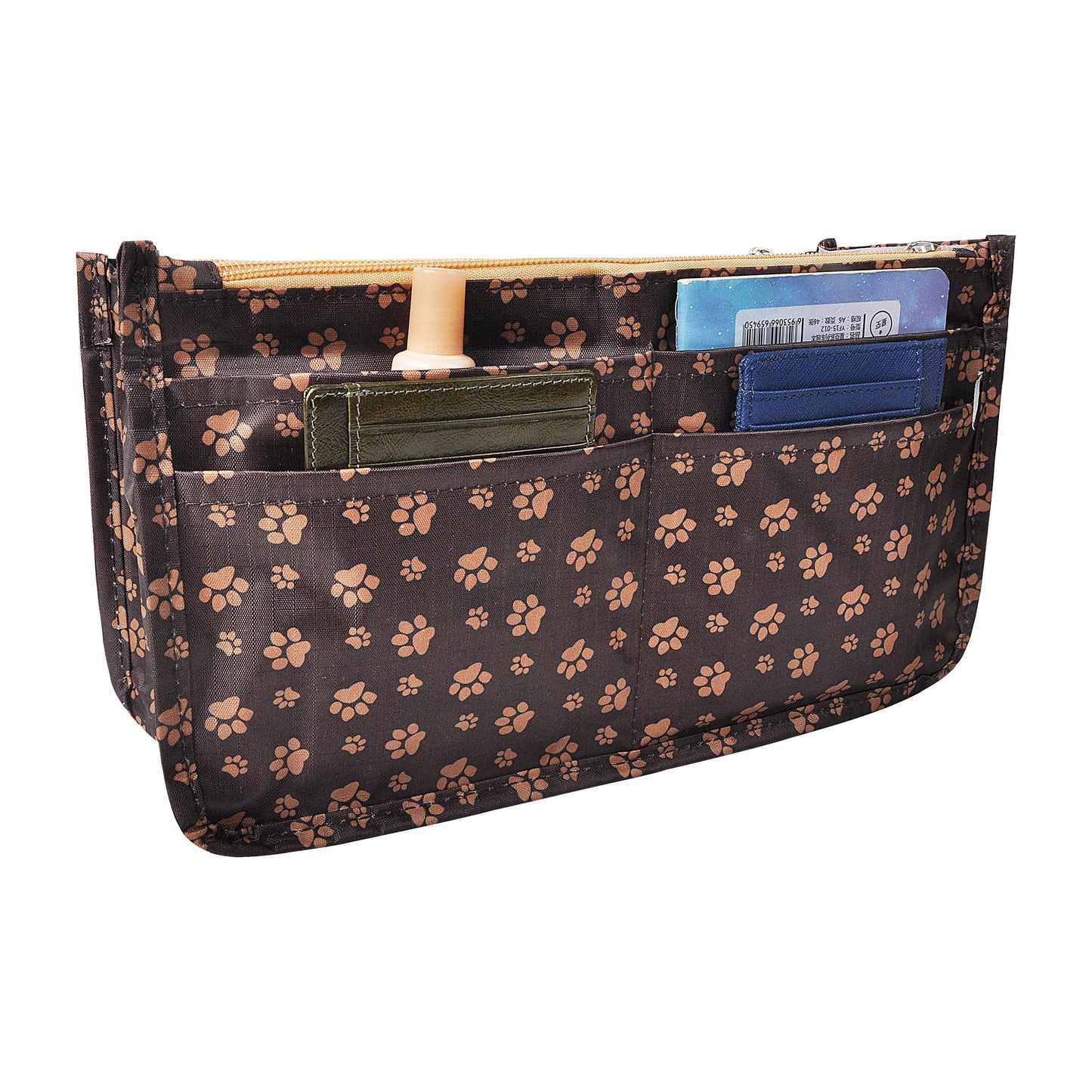 Purse Handbag Tote Pocketbook Bag Organizer Insert with Zipper Handle for Women Patterned