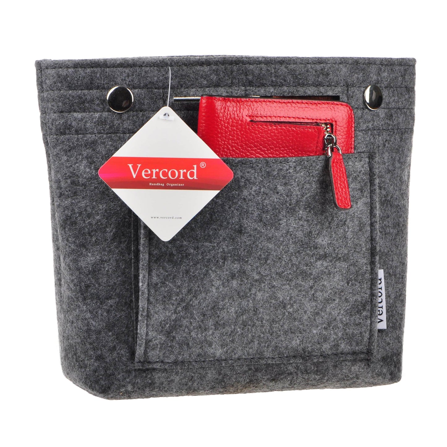 Mini Style Slim Small Felt Purse Organizer Insert Inside Handbag Tote Pocketbook