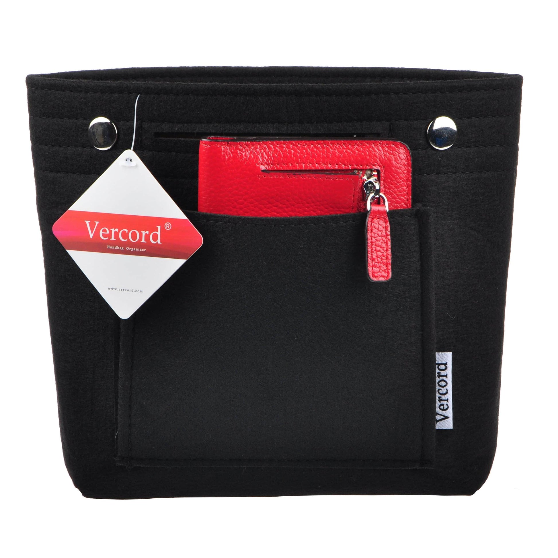 [PACKING CUBE PM Organizer] Felt Purse Insert with Middle Zip Pouch,  Customized Tote Organize, Bag in Handbag (Style B)