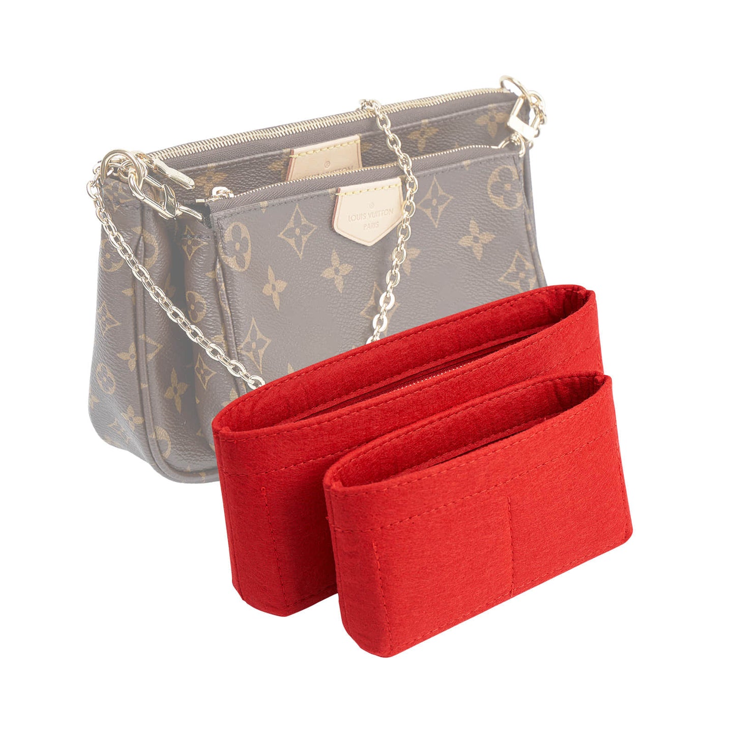 Felt Purse Organizer Insert Pochette Handbag Insert Bag in Bag for Multi Pochette Accessories Add Zipper Pocket