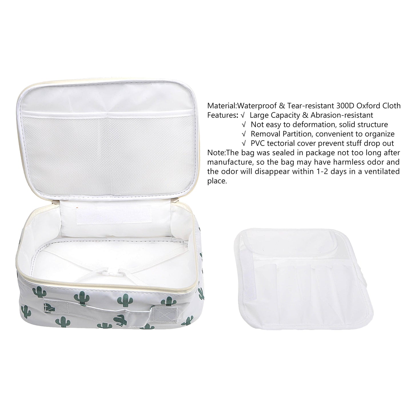 Travel Makeup Cosmetic Case,Portable Brushes Case Toiletry Bag Travel Kit Organizer Cosmetic Bag Cactus A