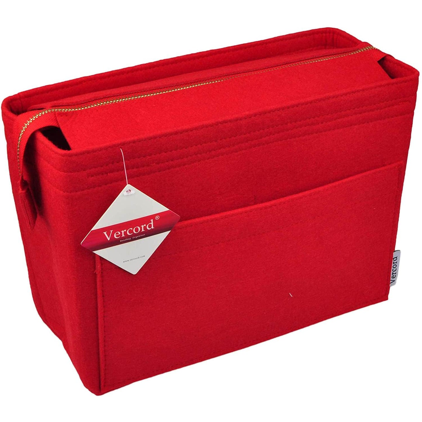 Felt Zipper Handbag Tote Purse Duffel Backpack Organizer Insert Red Large