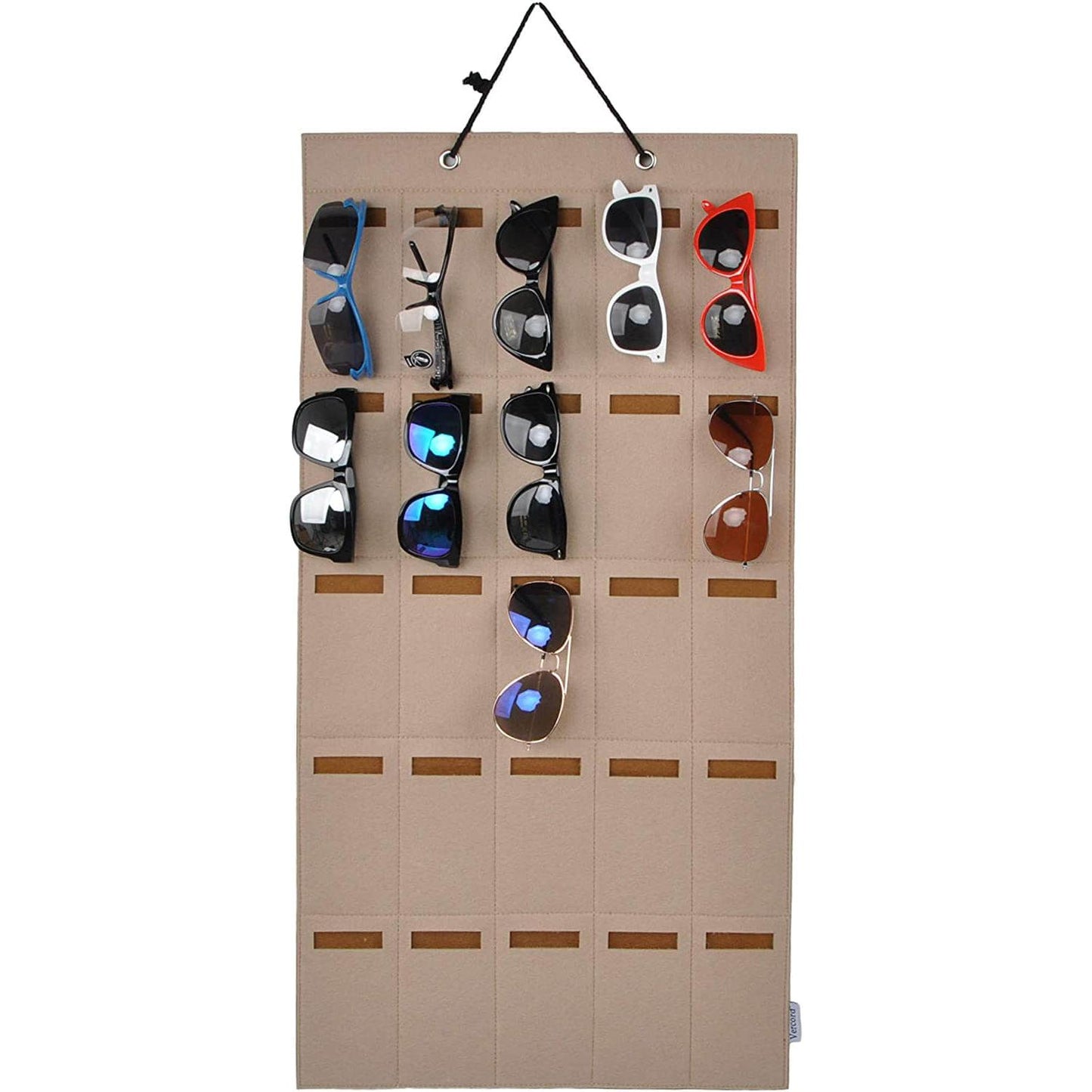 Felt Hanging Eyeglasses Sunglasses Eyewear Holder Display Organizer Wall Door 25 Slots