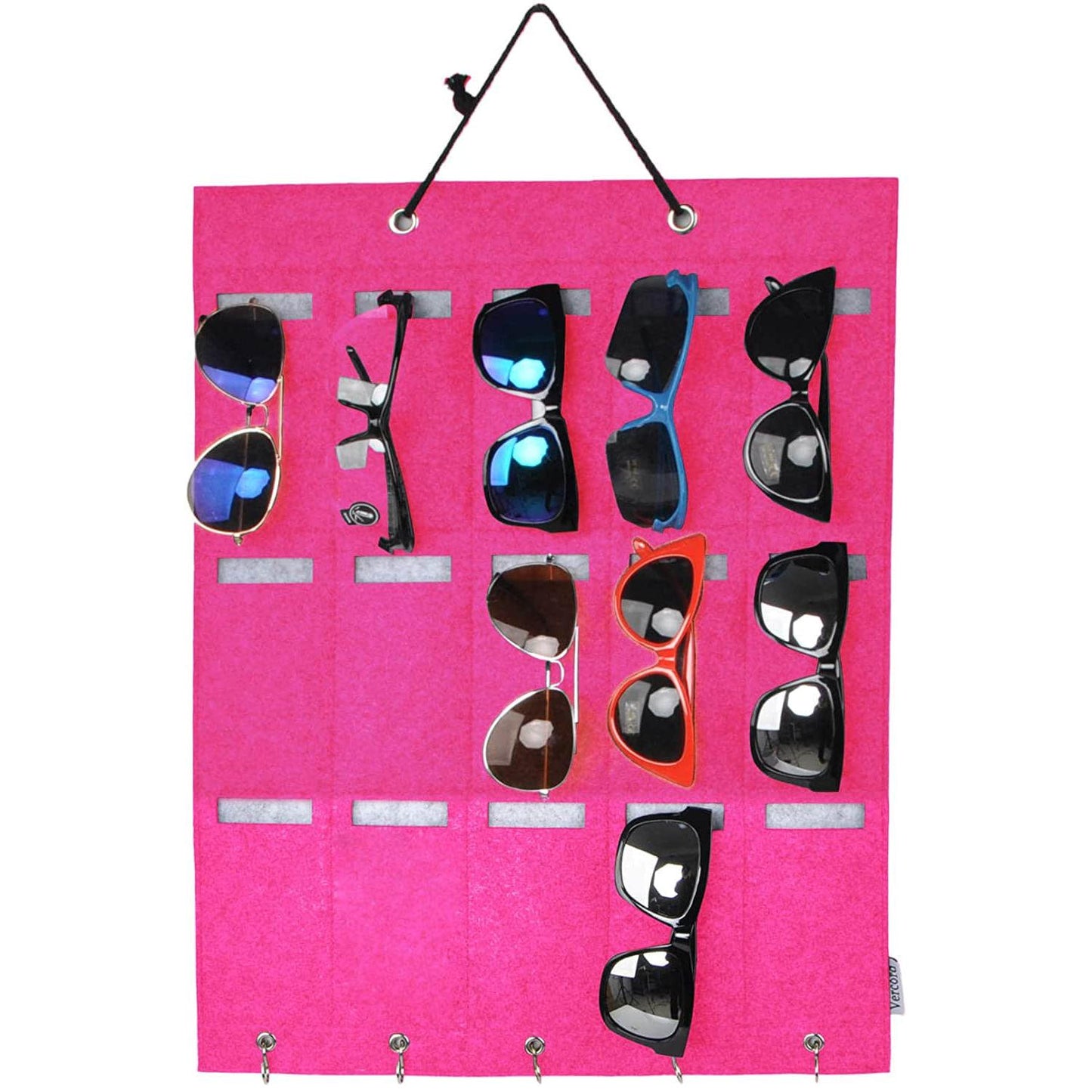 Felt Hanging Eyeglasses Sunglasses Eyewear Holder Display Organizer Wall Door 15 Slots