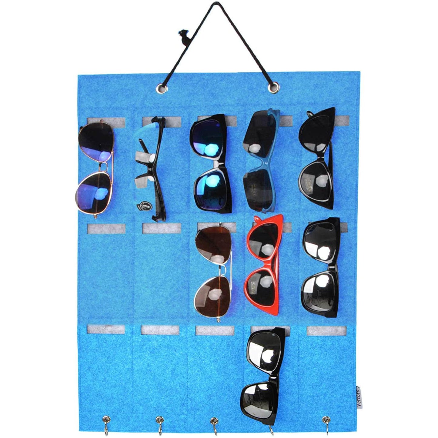 Felt Hanging Eyeglasses Sunglasses Eyewear Holder Display Organizer Wall Door 15 Slots