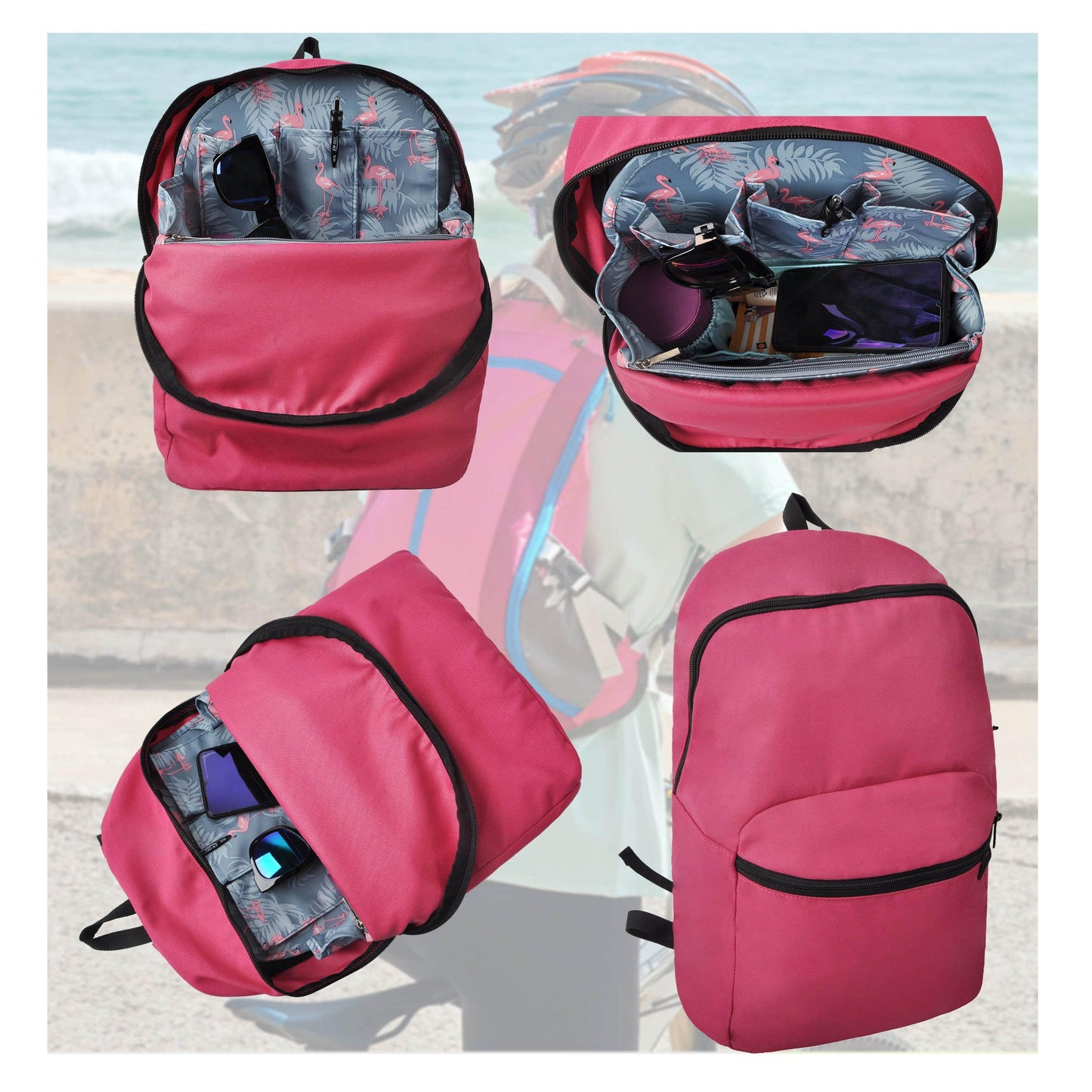 Backpack Organizer Insert Liner Hanging Travel Bag in Bag with Many Pockets