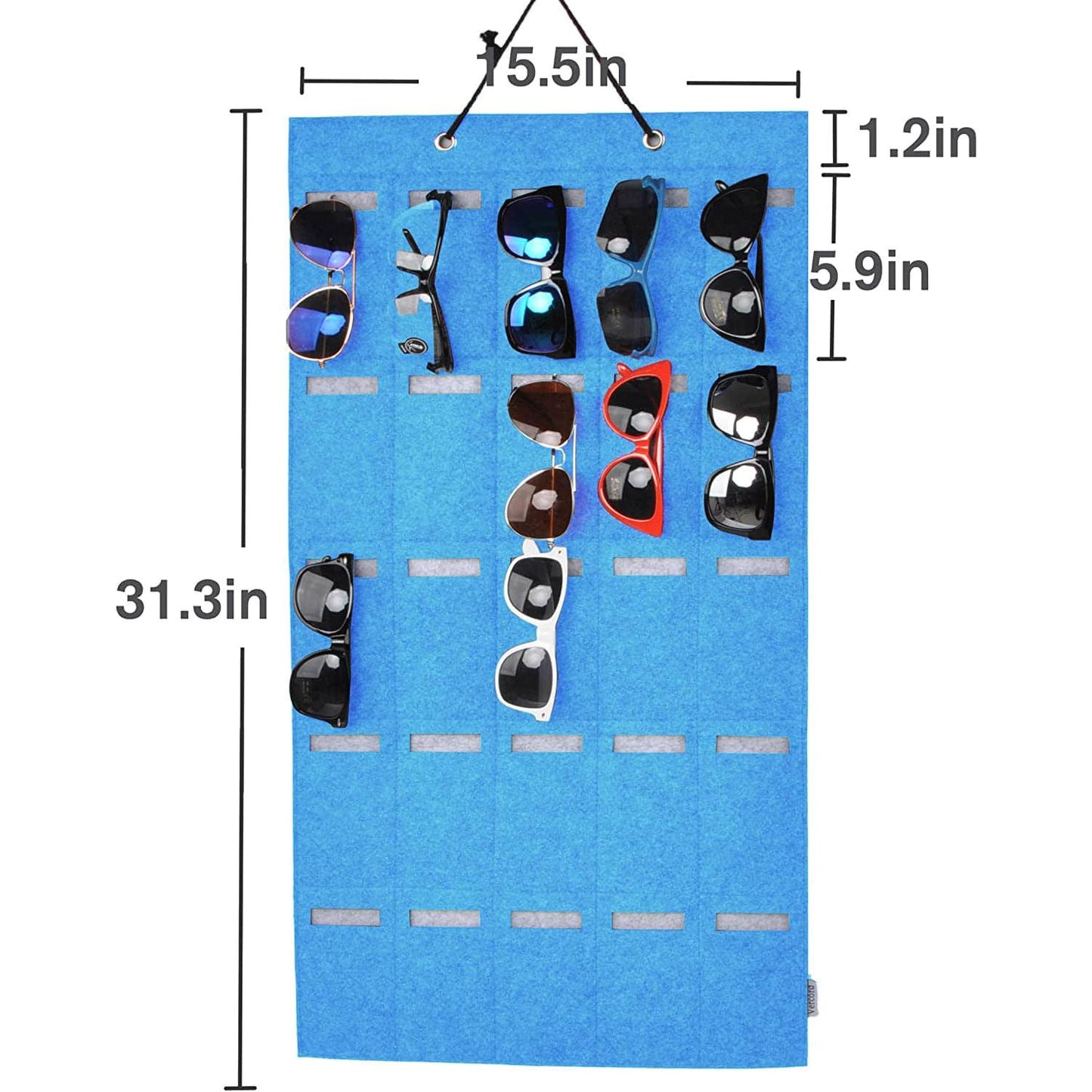 Felt Hanging Eyeglasses Sunglasses Eyewear Holder Display Organizer Wall Door 25 Slots