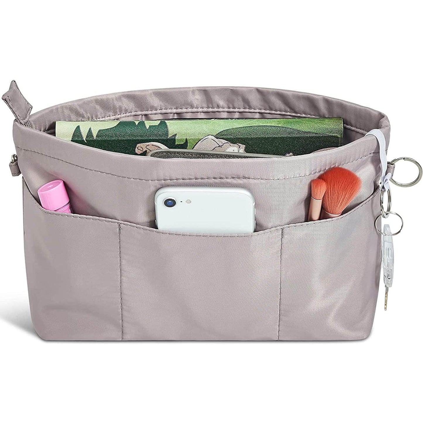 A-Premium Nylon Purse Organizer Tote Handbag Insert Organizers Bag in Bag Zipper