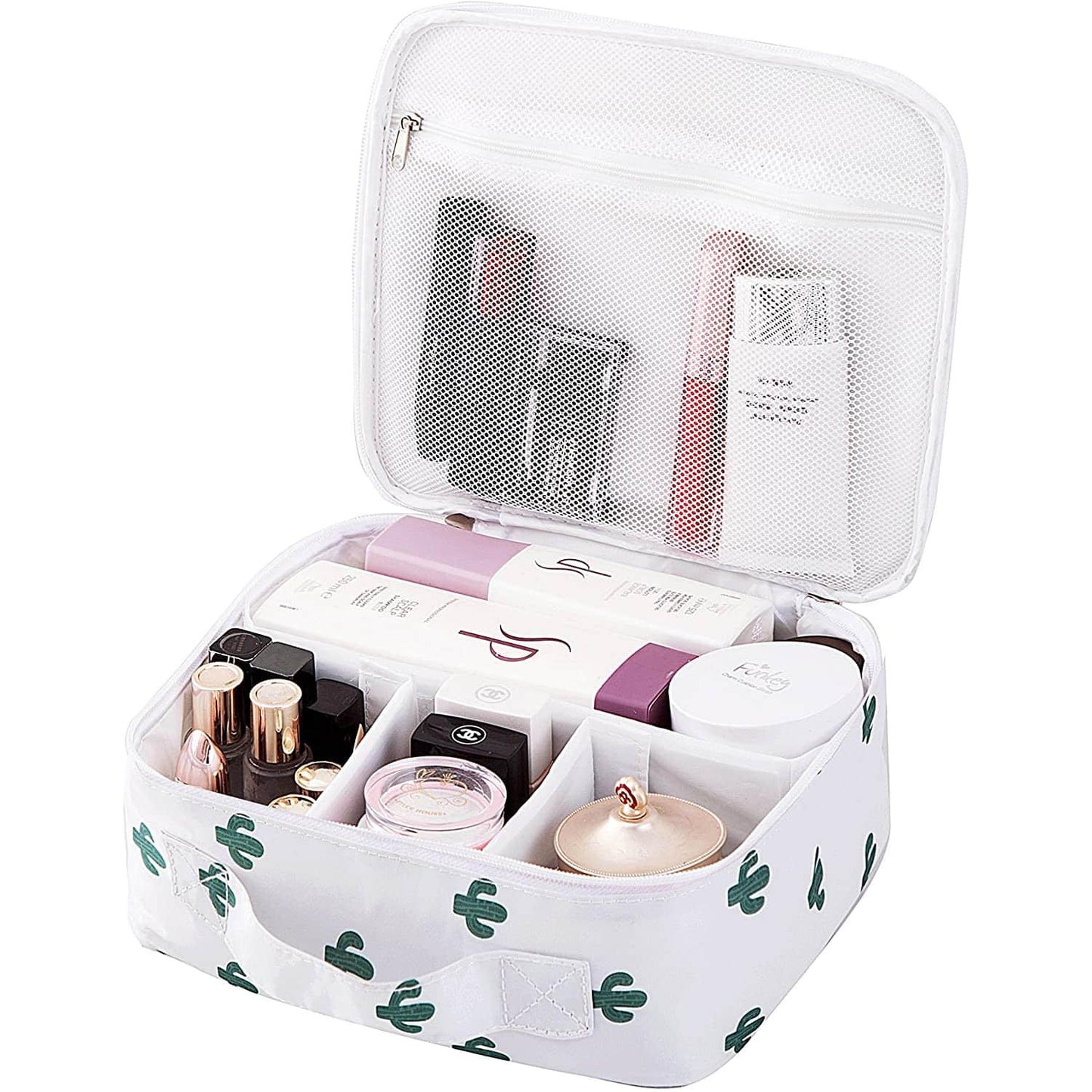 Travel Makeup Cosmetic Case,Portable Brushes Case Toiletry Bag Travel Kit Organizer Cosmetic Bag Cactus A