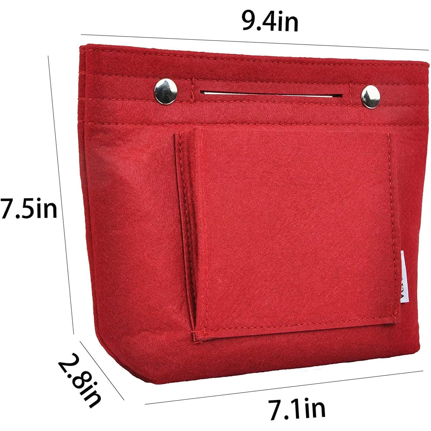 Vercord Mini Slim Small Felt Purse Organizer Insert Inside Handbag Tote Pocketbook for Women Pink