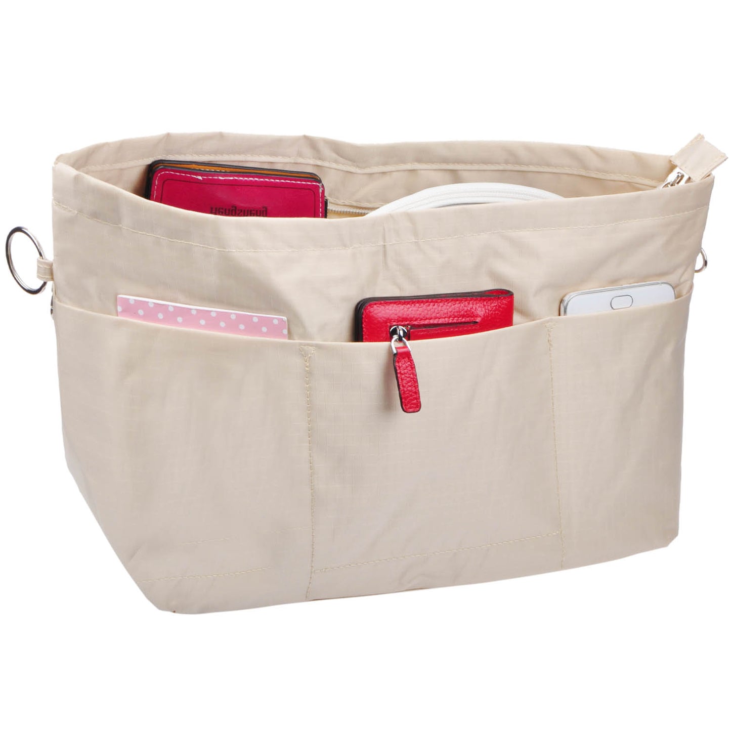 Vercord Canvas Handbag Organizers, Sturdy Purse Insert Organizer Bag in  Bag, 10 Pockets Grey Large
